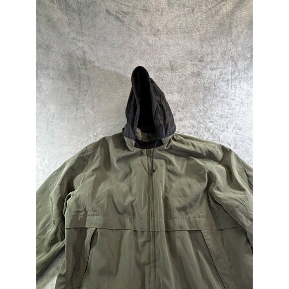 Pacific Trail Jacket Mens Large Green Full Zip Pockets Hooded Hidden Hood Vented - Picture 6 of 16